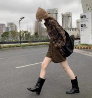 Botas vaqueras occidentales de piel para mujer, botines cortos, botas Martin versátiles - details 9