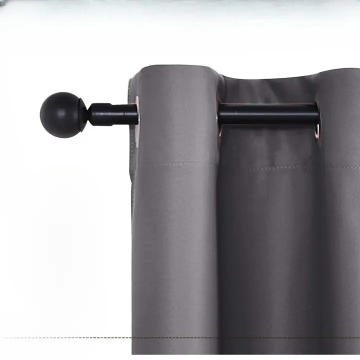 Cortinas Térmicas de 3 Metros Diseño Opaño para Sala de Estar Dormitorio Negro y Gris - 1