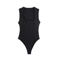 Moda mujer Mono Chic verano blanco s Sexy cuello cuadrado sin mangas - details 4