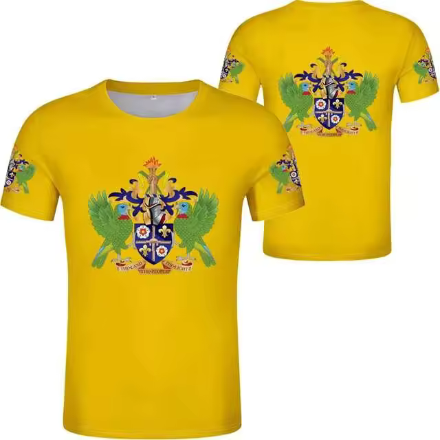 Camisa personalizada con bandera de Santa Lucía para hombre, transpirable para deportes y ejercicio, ropa de gran tamaño, camiseta de moda para hombre - 1