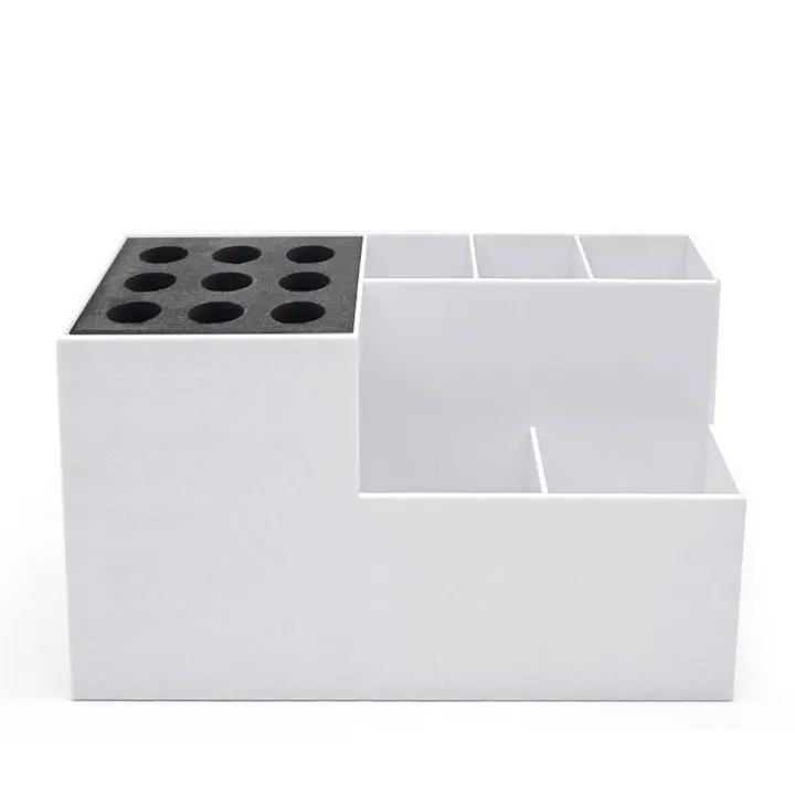 Caja de almacenamiento de soporte de tijera acrílica antideslizante, peines multifuncionales, caja de almacenamiento de Clip, gran capacidad profesional - 1