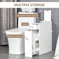 Estrecho 2 Cajones y Compartimiento Superior Tapa Lavabo Ducha 17x48x58 cm Blanco - details 4