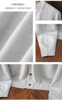 Cardigan de Punto para Hombres Vestido Suelto de Una Botónada con Cuello en V Color Sólido - details 14