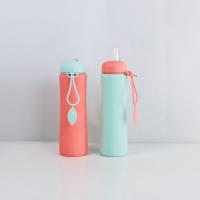 Botella de agua de silicona plegable a prueba de fugas, taza de agua plegable portátil reutilizable, tapa giratoria, tazas de agua plegables para viaje - details 20