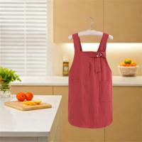 Delantal de cocina de algodón con correas cruzadas, delantal de cocina para el hogar resistente a la suciedad, ajustable con bolsillo, ropa de trabajo coreana, cocina casera - details 11