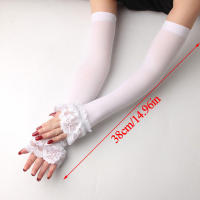 Guantes de Conducción de Manga Larga de Encaje de Seda de Hielo Protección de Brazo Deportiva y al Sol para Mujeres Par de Manos - details 0