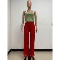 Moda femenina New -End Color sólido Pierna ancha con lentejuelas drapeadas Pantalones casuales para mujer - details 68