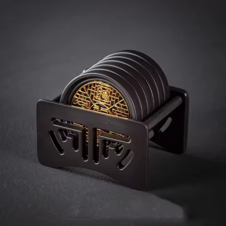 Posavasos de té de Kung Fu antiescaldado duradero, soporte de té elegante de estilo chino, bandeja ligera de plástico de estilo chino para ceremonia del té - 1