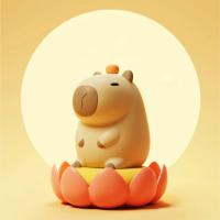 Bonita luz nocturna de silicona de capibara de dibujos animados, lámpara de noche regulable de 2 engranajes, lámpara de noche para dormir recargable por USB para decoración de dormitorio de niños - details 1