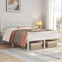 Cama Doble 140 x 200 cm con Espacio Almacenamiento Bajo Marco Metal Altura del Suelo 32 cm Blanco - details 8