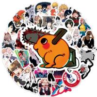 Pegatinas de motosierra de Anime para hombre, 50 piezas, Denji Makima Aki Hayakawa Power Pochita, calcomanía estética para teléfono y motocicleta, regalo clásico - details 5