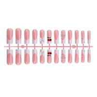 Wearable uñas lazo de diamantes piezas de cereza uñas manicura bordes franceses acabados removibles parches de uñas falsas - details 4