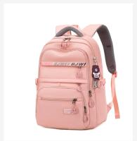 Mochila escolar grande de nailon para chicas adolescentes, morral impermeable para ordenador portátil, color negro - details 10