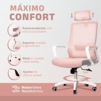 Silla de Oficina Ergonómica Ajustable Transpirable, Soporte Lumbar, Reposacabezas Ajustable, Ruedas Giratorias 360° Soporte hasta 100kg Azul - details 31