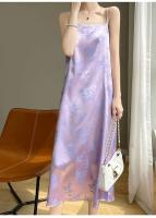 Vestido de temperamento para mujer, vestido de satén de ácido acético, falda con tirantes de alto sentido, nuevo verano - details 8