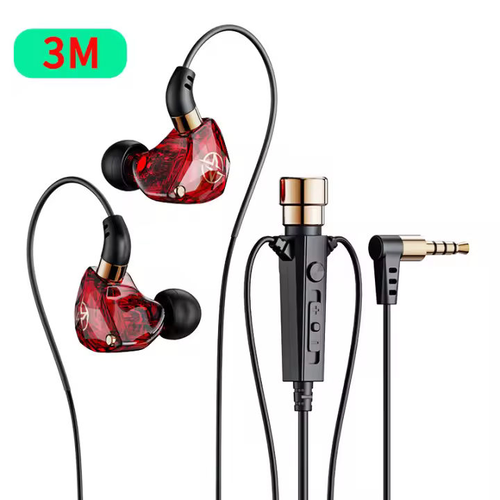 Auriculares con cable PARA Karaoke Living, audífonos con entrada auxiliar de 3,5mm, micrófono de cancelación de ruido HD, 1,2 M, 3M, auriculares HiFi de graves pesados para música en vivo - 1