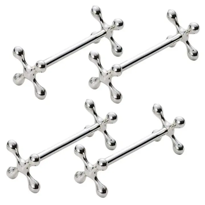 Soporte para palillos de aleación de Zinc, soporte para cucharas, tenedores, cuchillos, soporte para estante, decoración de mesa artesanal de Metal (plata), 4 Uds. - 1