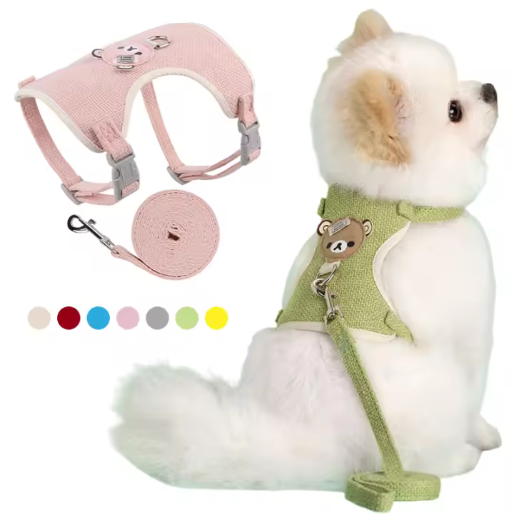 Conjunto de Correa de Arneses para Mascotas Pequeñas y Medianas Líder de Paseo para Perros y Gatos - 1