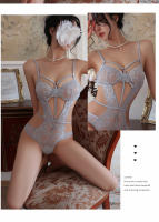 Conjunto de Lencería Sexy para Mujeres Camisola de Encaje con Diseño Transparente y V-Hollow - details 21