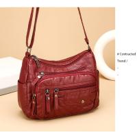 Bolso De Mensajero De Hombro Multicapa Con Múltiples Compartimentos De Cuero Suave De Moda Para Mujer - details 10