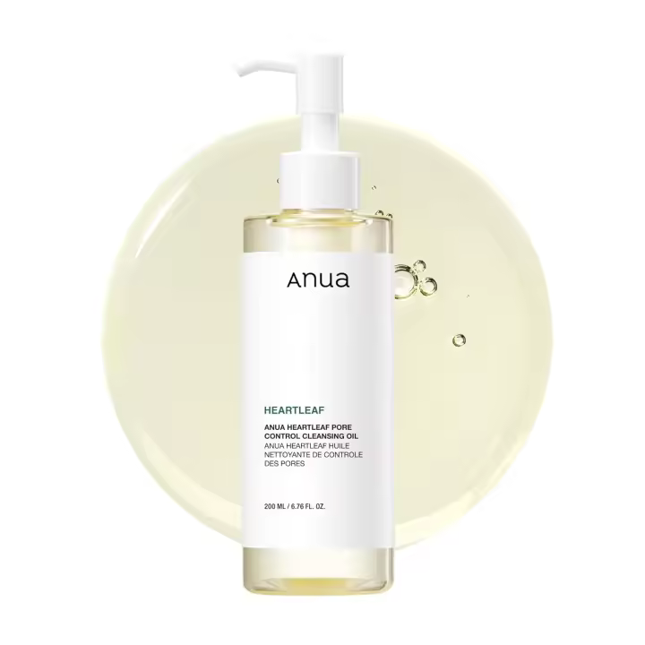 Anua Heartleaf Pore Control Cleansing Oil, limpiador de aceite para rostro, removedor de espinillas de maquillaje, cuidado de la piel coreano 6.76 fl oz (200 ml) (original) - 1
