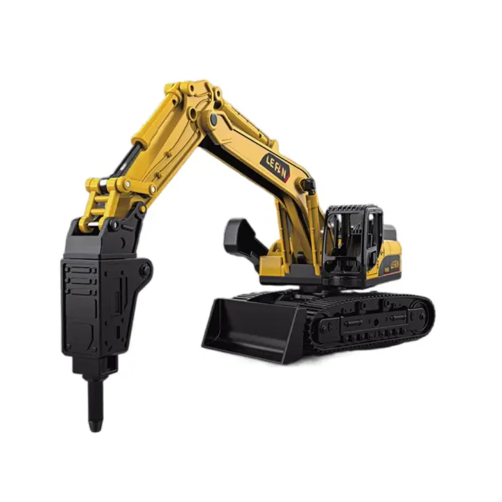 Taladro excavadora modelos de ingeniería coches vehículo juguete modelo juguetes simulación grúa juguete plástico Bulldozer camión inercial juguete - 1