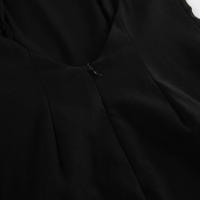 Vestido largo negro sin espalda, entallado, versátil, con abertura y tirantes finos, nuevo diseño de primavera. - details 18