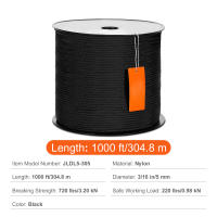 SucceBuy Cuerda de nailon trenzada, 3/16" x 1000 pies, 720 libras, versátil para exteriores, 1 cuerda de nailon - details 0