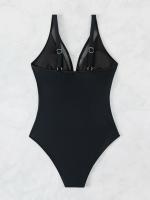 Bañador negro de una pieza para mujer, traje de baño de realce con Control de barriga, Tankini de una pieza - details 6