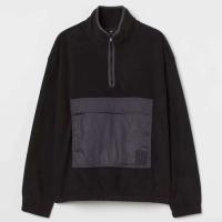 Sudadera extragrande Decheng OEM con bolsillo grande con cremallera, jersey Sherpa ligero con hombros adornados en marrón - details 10