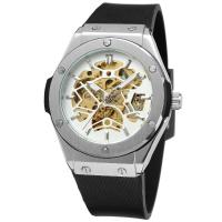 Moda casual plata esqueleto hueco reloj mecánico automático para hombres - details 4