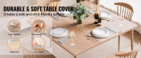 SucceBuy Funda de plástico para mesa, protector de mesa transparente, tapete de escritorio cuadrado de PVC, impermeable y fácil de limpiar para oficina, comedor, mesita de noche - details 3