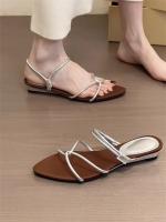 Temperamento francés abierto puntiagudo dos desgaste zapatillas geniales mujer desgaste 2025 nueva con falda sandalias con tiras cruzadas. - details 5