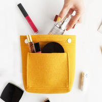 Bolsa de Maquillaje de Tela de Fieltro Portátil Bolsa de Cubierto para Viajes con Accesorios de Higiene Personal y Pinceles - details 4