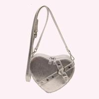 Bolso de hombro vintage Y2K con cadena pequeña para mujer, bolso en forma de corazón, bolso gótico grueso - details 19