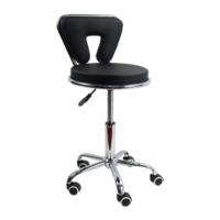 Taburete Giratorio Taburete de Trabajo Taburete de Bar Regulable en Altura 49-64cm Giratorio Blanco - details 9