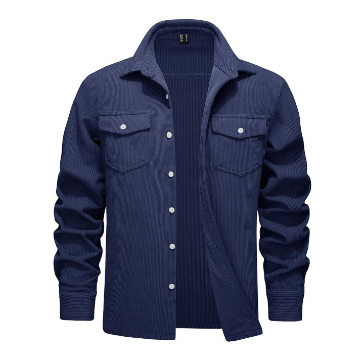 Chaqueta De Pana Para Hombre – Manga Larga, Estilo Vintage Cargo, Ideal Para Uso Casual Y Diario