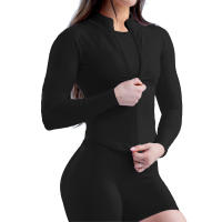 1 top de yoga para mujer con cremallera dinámica sin costuras, color sólido, ajustado, traje de fitness suave para mujer, top de yoga, gimnasio, correr, traje de ciclismo - details 6
