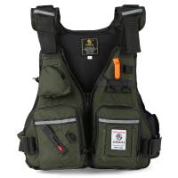 Chaleco de Flotación Profesional para Hombres Traje de Pesca Marino Ajustable con Múltiples Bolsillos Impermeable y Portátil - details 0