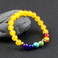2 uds piedra Natural 7 Chakra curación con cuentas pulseras trenzadas ajustables hombres 8mm pulsera elástica de Lava mujeres Reiki joyería de Buda - details 9