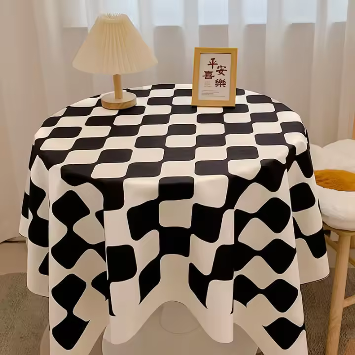 Mantel de Tablero de Ajedrez de Estilo Nórdico Paño de Algodón Impermeable para Fiestas en Casa - 1