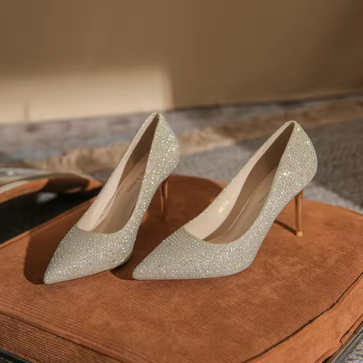 Tacones Altos de Moda Coreana Microfibra de Forro, Cuero Sintético Exterior, Altura de Tacón de 5-8cm, Zapatos de Mujer Sencillos - 1