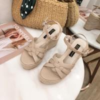 Sandalias de plataforma de gran tamaño con tacón de cuña, estilo nuevo de verano 2025, zapatos romanos de suela gruesa que realzan la altura para mujer - details 12