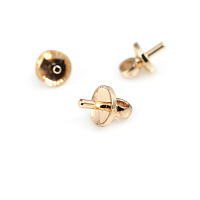 Cuentas de Perlas de Brasso Dorado 18K 40PCS Huecos Medios Suministros para Hacer Joyería DIY - details 18