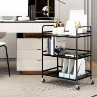 Carrito Cocina,Carro Auxiliar de Metálicos de 3 Niveles Cocina o Multiuso con Ruedas,para el hogar,60×30×75cm,Blanco - details 31