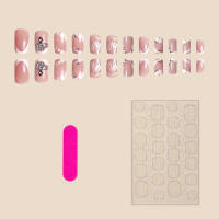 Nail Art Square Uñas artificiales desnudas con puntas blancas para principiantes - details 5