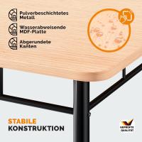 Juego de comedor con mesa y 4 sillas (5 piezas) Muebles de cocina Leo de madera completa, 110x68cm, estilo industrial - details 10