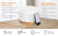 Difusor de Aroma Ultrasónico, Humidificador de 450ml, Lámpara LED Colorida con Función de Control Remoto para Yoga, salón y SPA - details 6