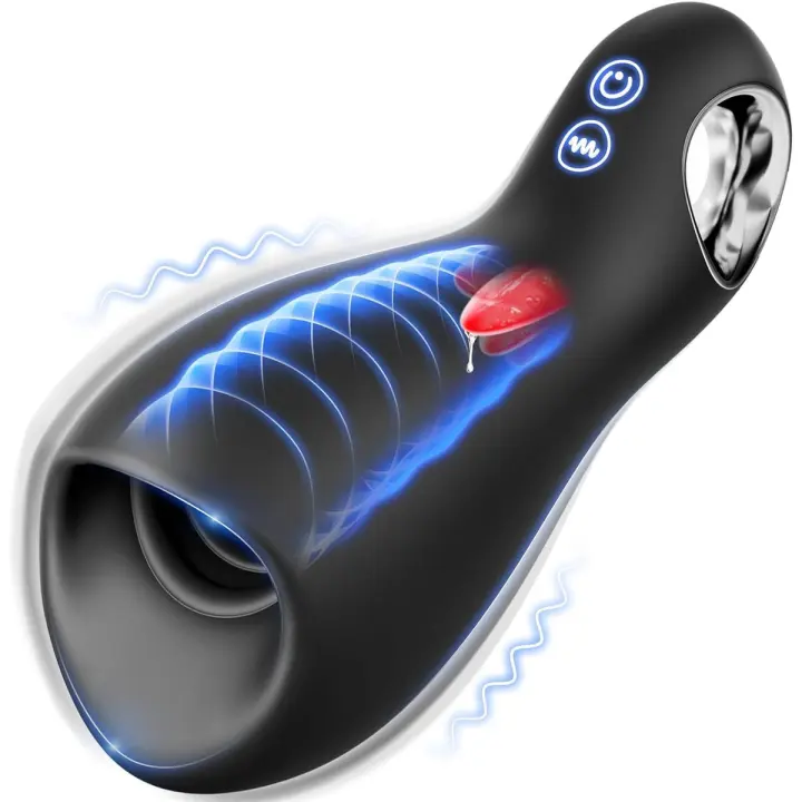 2025 Nuevo estilo masturbador, juguete vaginal automático 3D, masturbador masculino con 5 lamiendo la lengua y 10 360 °   Modos de vibración del juguete sexual - 1