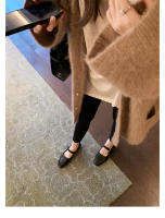 Suela blanda de cuero suave con hebilla de una palabra y zapatos planos de boca poco profunda, zapatos de cuero pequeños para dama. - details 28